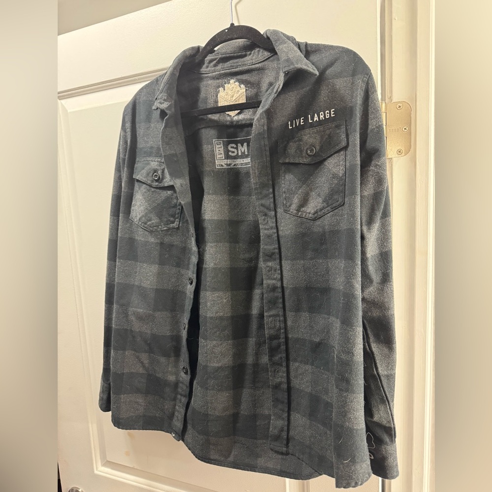 Women's Black Plaid Button Down Shirt